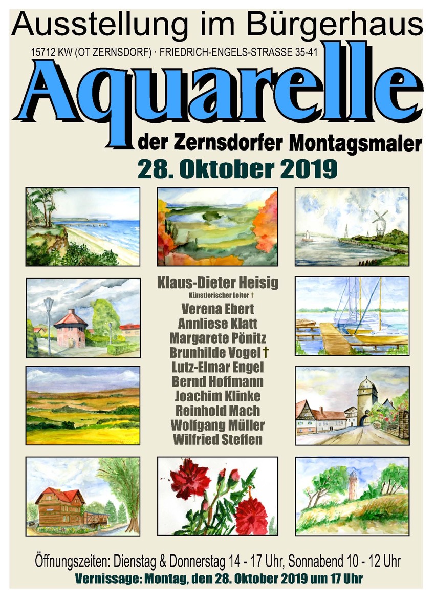 2019-10-28  Vernissage der Aquarellausstellung der Zernsdorfer Montagsmaler